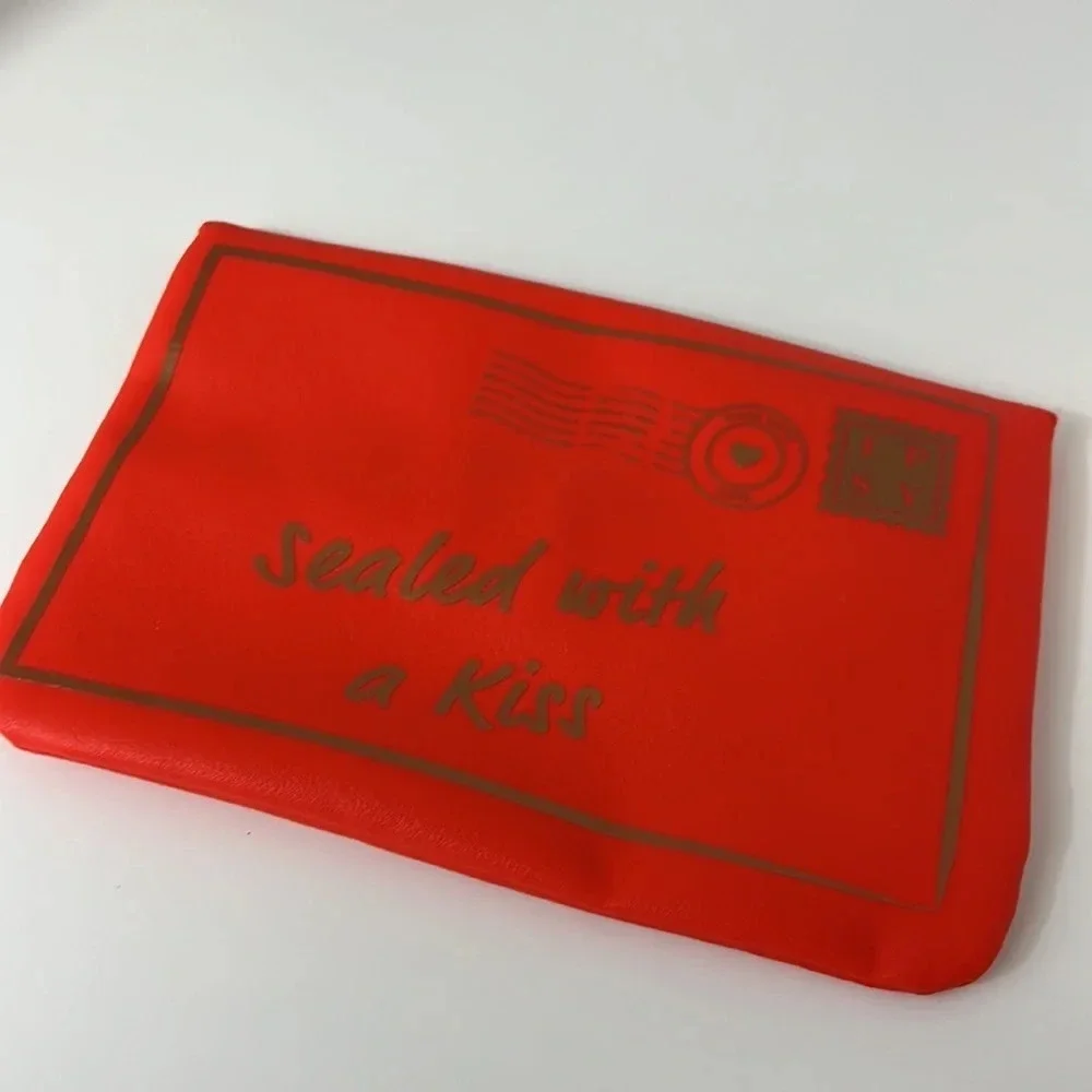 New Red Faux Leather‎ Cosmetic Bag